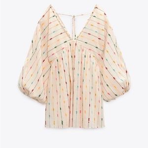 Zara multi-color dotted mini dress